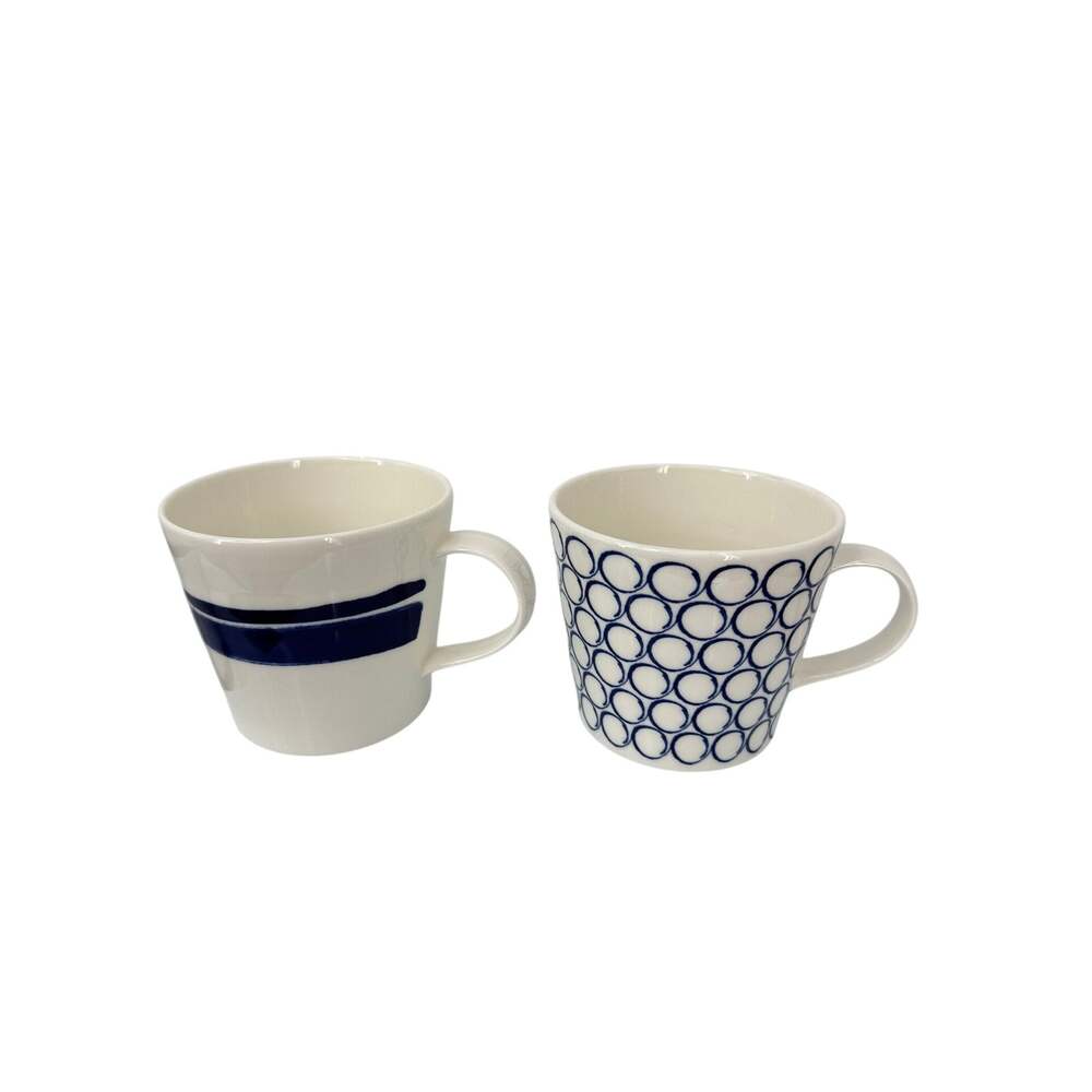 Royal Doulton Pacific Collection mixed patterns porcelain cups mugs blue white